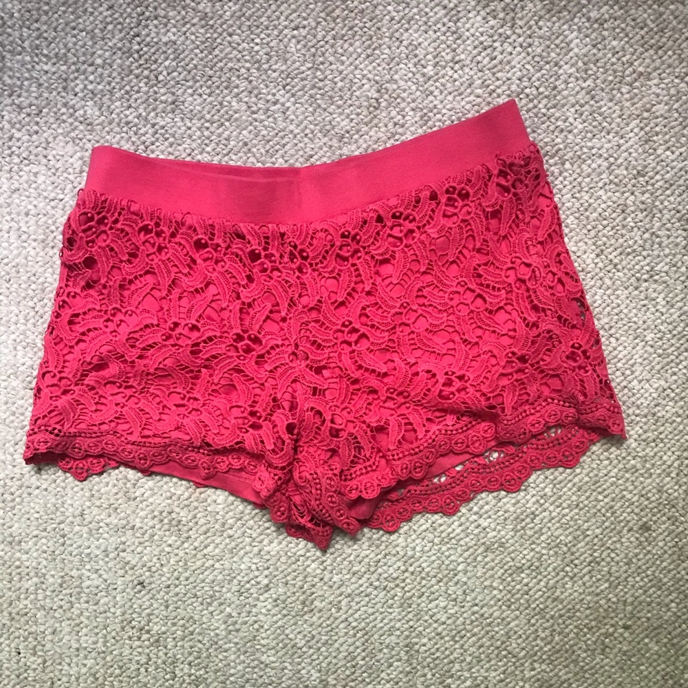 Lilly Pulitzer crochet hot pink shorts